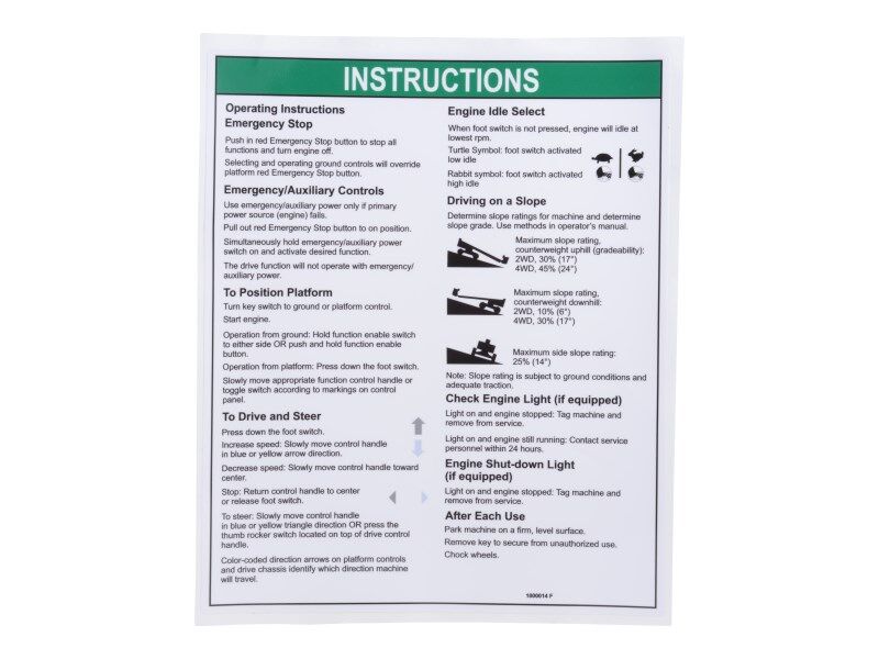 DECAL,OPERATING INSTRUCTIONS