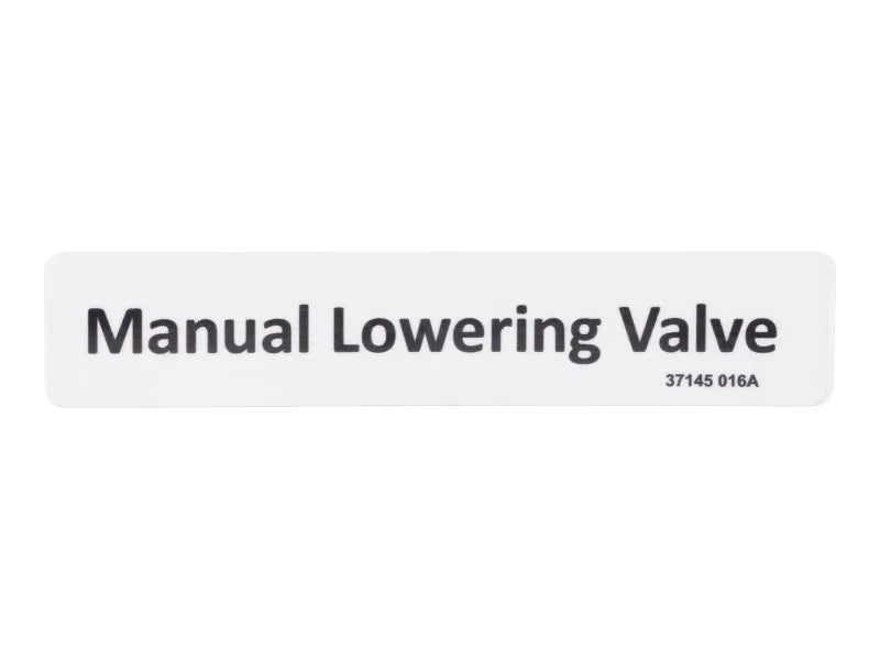 GN-DECAL, MANUAL LOWER VALVE