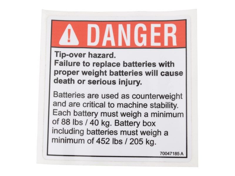 GN-DECAL, TIP OVER DANGER