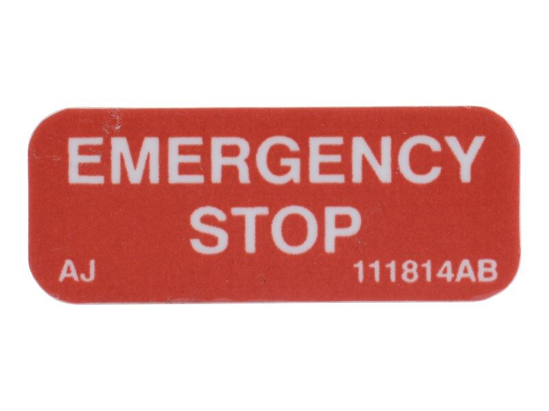 SJ-DECAL, EMERGENCY STOP