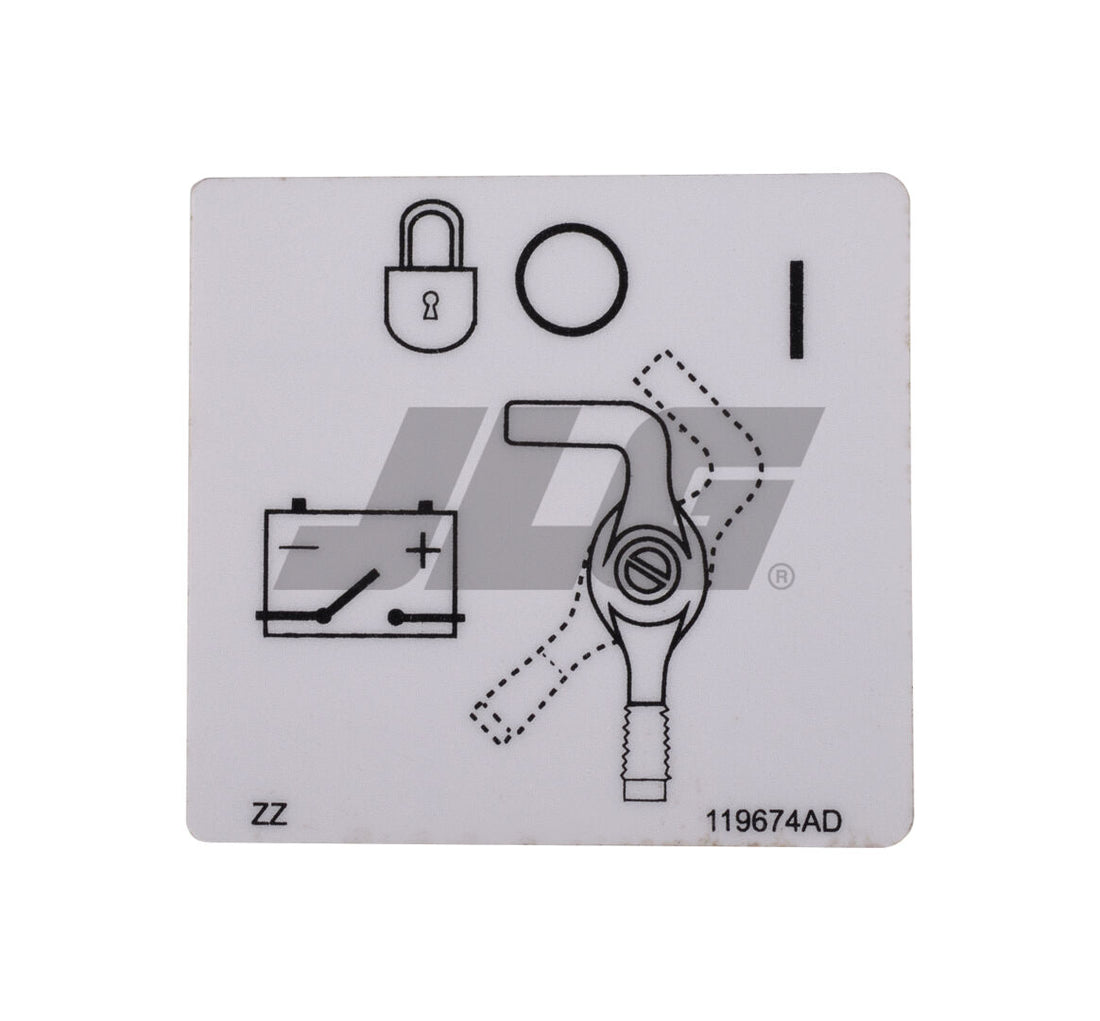 SJ-DECAL, EMER BATTERY DISCON