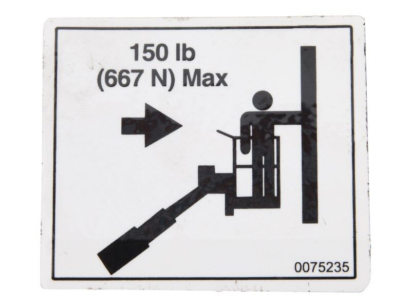 SN-DECAL, SIDE LOAD 150 LBS