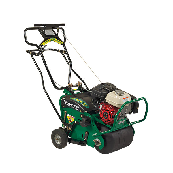 Lawn aerator shown on white background, ideal for improving soil aeration and promoting healthy lawn growth.