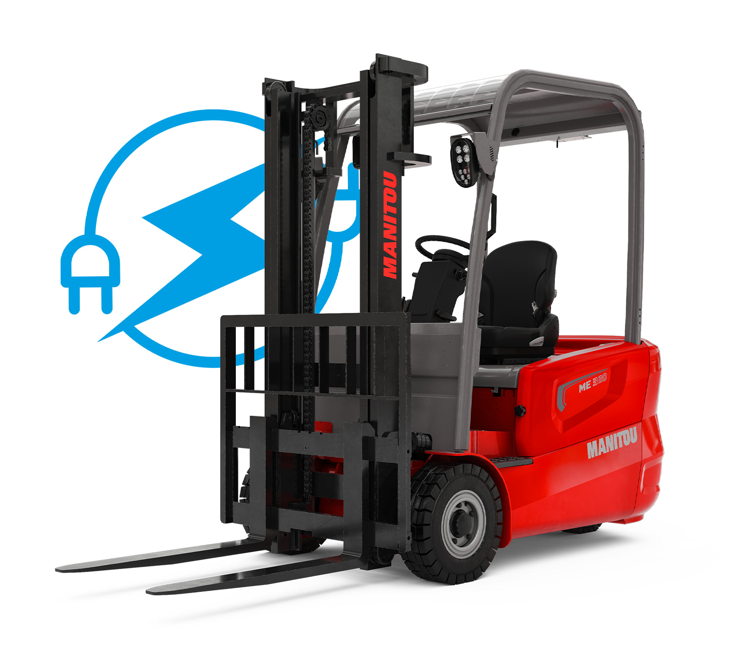 5,000lb Straight Mast Elec Ind Forklift