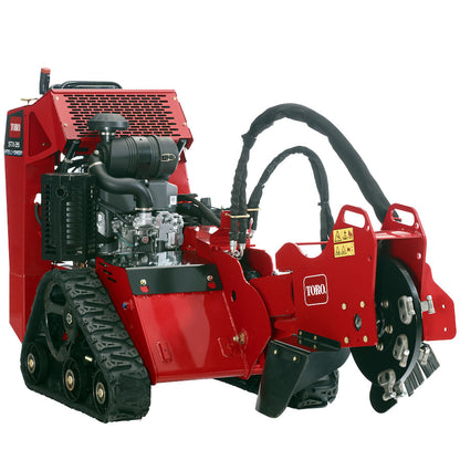 Stump Grinder Walk Behind on white background. Features powerful cutting mechanism, user-friendly controls, and durable construction. Ideal for efficient tree stump removal in landscaping and forestry applications.