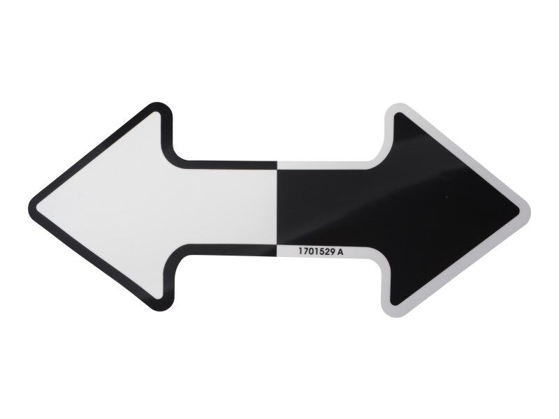 12 in Black and White Directional Arrow Decal